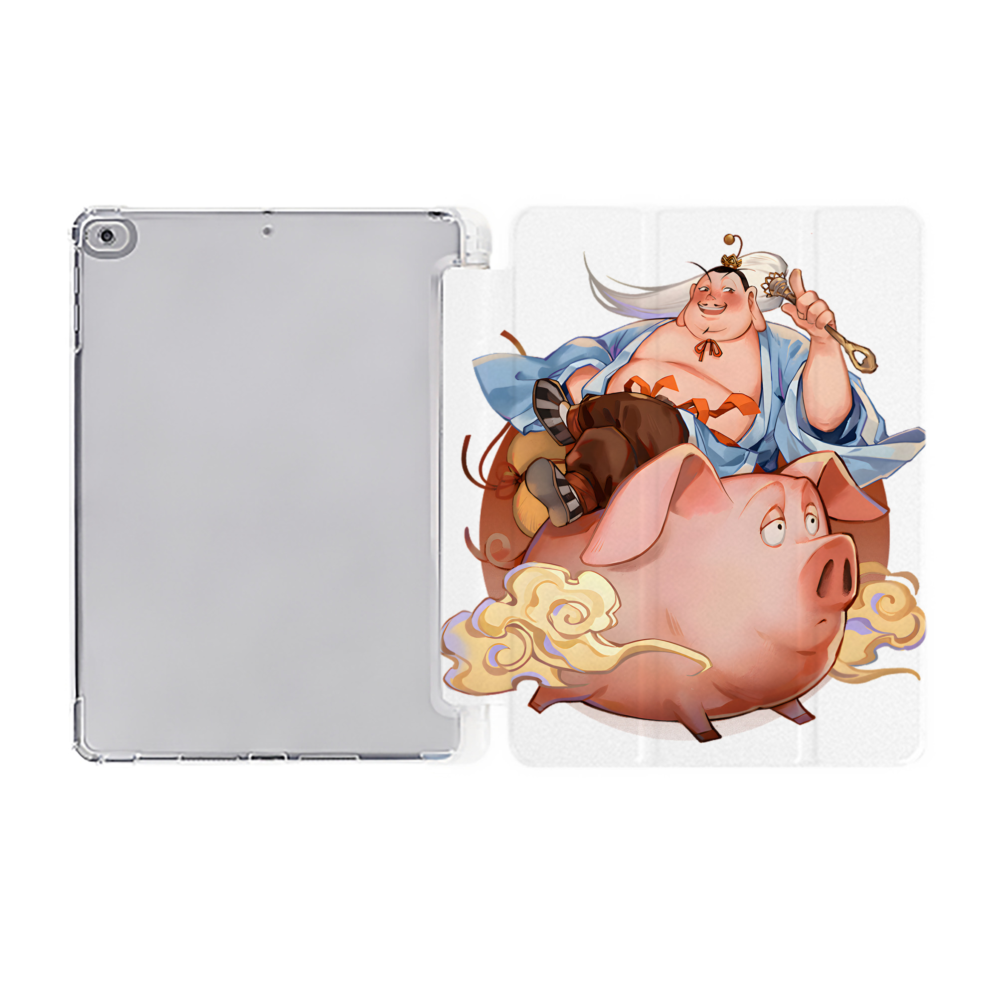（画像用） Ne Zha 2 ナタ 魔童の大暴れ IPad ケース ペン収納付き 三つ折りスタンド PUレザー×シリコン 対応機種9.5/10.5/10.9インチ